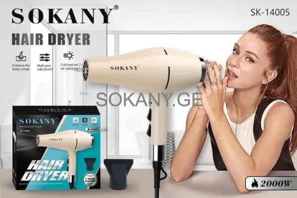 თმის უთო Sokany 1901 Smooth ceramic + თმის ფენი 14005 2200W